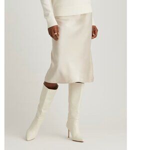 Quince Cream Washable and Silk Midi Skirt S